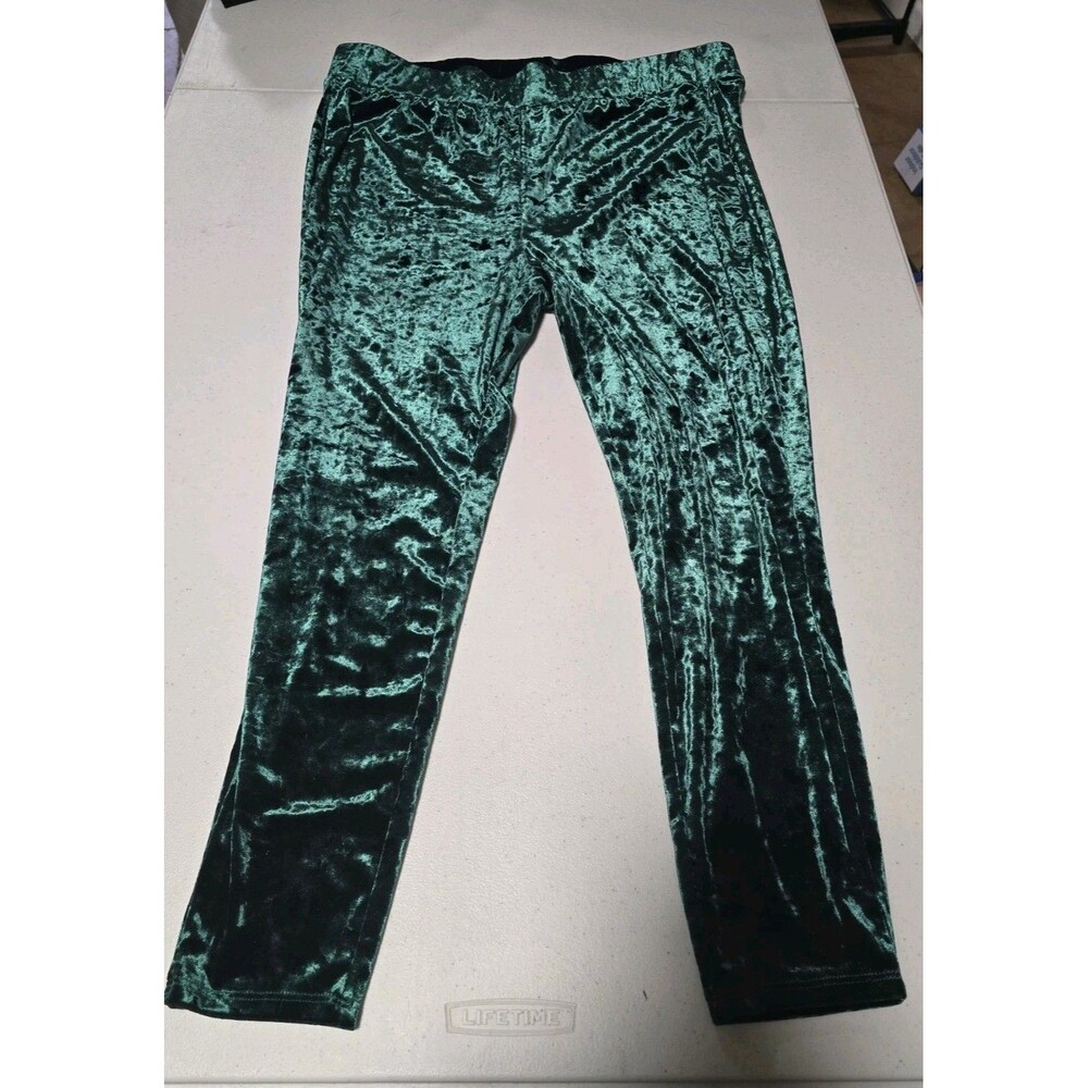 Torrid Full Length Signature Waist Crushed Velvet Legging Green Plus Size 4
